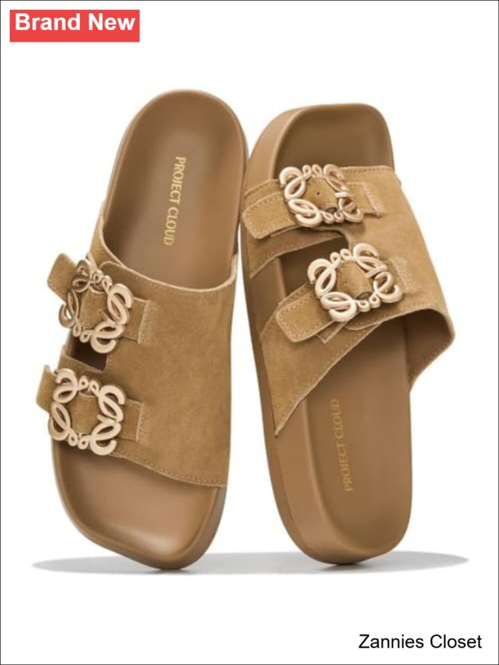 ✨ Project Cloud Genuine Leather Slide Sandals for Women Suede Flats